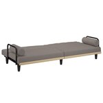 vidaXL Canapé-lit avec accoudoirs taupe tissu