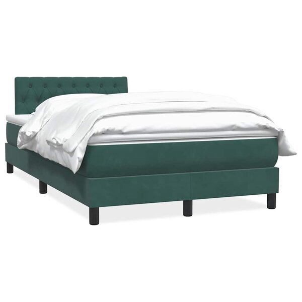 vidaXL Sommier à lattes de lit et matelas vert foncé 120x220cm velours