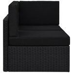 vidaXL Salon de jardin 11 Pièces avec coussins Noir Résine tressée