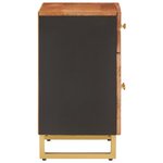 vidaXL Table de chevet marron et noir 50x33x60 cm bois manguier solide