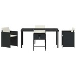 vidaXL Ensemble de salle à manger pour jardin 5 Pièces Noir Poly rotin