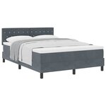 vidaXL Lit à ressorts avec matelas Gris foncé 160 x 200 cm Velours