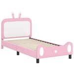 vidaXL Cadre de lit pour enfants avec tête de lit Rose 90 x 190 cm PU