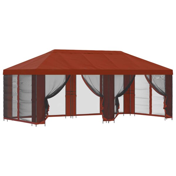 vidaXL Gazebo avec murs latéraux 6 x 3 m Terre cuite