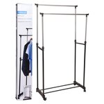 Storage solutions Porte-vêtements double cintres roues réglables