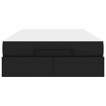 vidaXL Cadre de lit avec matelas Noir 120 x 190 cm Faux cuir