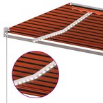 vidaXL Auvent manuel rétractable avec LED 600x300 cm Orange et marron