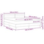vidaXL Lit boxspring avec matelas Marron foncé 180 x 200 cm tissu