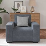vidaXL Fauteuil gris foncé 60 cm velours