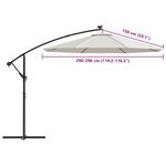 vidaXL Tissu de remplacement pour parasol déporté blanc sable 300 cm