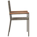 vidaXL Chaises empilables de jardin 4 Pièces Gris  Marron