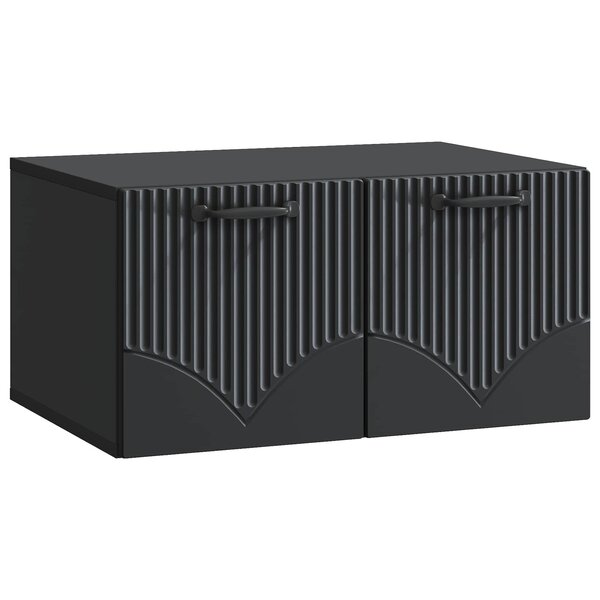 vidaXL Meuble TV mural Noir 59 5 x 41 x 30 cm Bois d'ingénierie