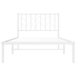 vidaXL Cadre de lit métal sans matelas et tête de lit blanc 100x190 cm