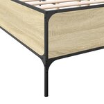 vidaXL Cadre de lit chêne sonoma 140x190 cm bois d'ingénierie et métal
