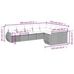 vidaXL Salon de jardin 9 Pièces avec coussins gris clair résine tressée