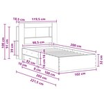 vidaXL Cadre de lit avec rangement Chêne Sonoma 100 x 200 cm
