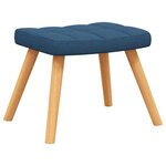 vidaXL Chaise de relaxation avec tabouret Bleu Tissu