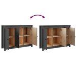 vidaXL Buffet Gris 100x35x74 cm Bois massif de pin
