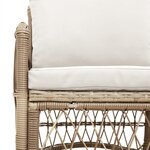 vidaXL Chaise de jardin avec coussins Beige 60x70x78 cm en poly rotin