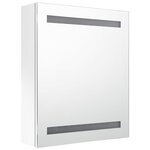 vidaXL Armoire de salle de bain à miroir LED blanc brillant 50x14x60cm
