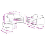 vidaXL Ensemble de canapés 3 Pièces avec coussins Taupe Tissu