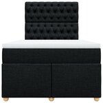 vidaXL Sommier à lattes de lit avec matelas Noir 120x200 cm Tissu