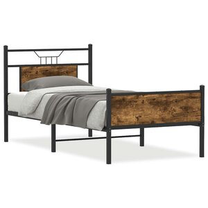 vidaXL Cadre de lit sans matelas chêne fumé 80x200cm bois d'ingénierie