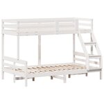 vidaXL Lit superposé sans matelas 80x200/120x200 cm blanc bois massif