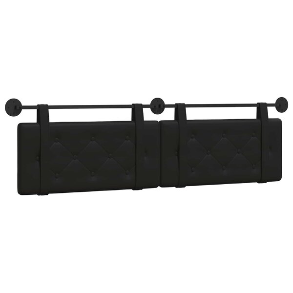 vidaXL Tête de lit suspendue Noir Simili cuir