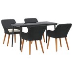 vidaXL Ensemble de salle à manger de jardin 5 pièces en poly rotin noir