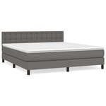 vidaXL Sommier à lattes de lit avec matelas Gris 180x200 cm Similicuir