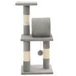 vidaXL Arbre à chat avec griffoirs en sisal 65 cm Gris