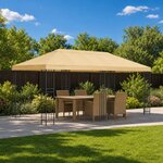 vidaXL Abri de jardin 6 x 3 m Crème Polyester et Acier 190 gsm