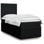 vidaXL Sommier à lattes de lit avec matelas Noir 90x190 cm Tissu
