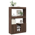 vidaXL Buffet haut chêne marron 92x33x140 cm bois d'ingénierie