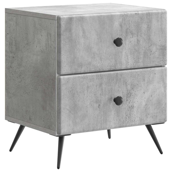 vidaXL Cabinet de chevet Gris béton 43 x 34 5 x 47 5 cm
