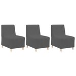 vidaXL Unité de Sofa Modulaire Sans Accoudoirs 3 Pièces Gris foncé