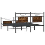 vidaXL Cadre de lit sans matelas chêne fumé 137x190 cm bois ingénierie