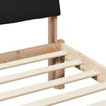vidaXL Cadre de lit Marron et noir 90 x 190 cm Bois massif en pin