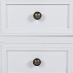 vidaXL Table de chevet avec 2 tiroirs MDF Blanc