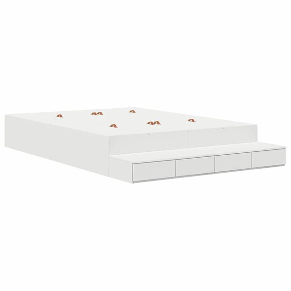 vidaXL Cadre de lit avec rangement Blanc 236.5 x 150 x 31.5 cm