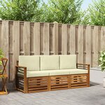 vidaXL Ensembles de canapés avec coussin 3 Pièces Naturel et Crème