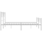 vidaXL Cadre de lit métal avec tête de lit/pied de lit blanc 135x190cm