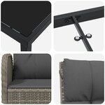 vidaXL Set de 7 pièces de salle à manger de jardin en poly rotin gris