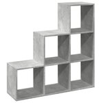vidaXL Étagère séparatrice de pièce à 3 niveaux gris béton 99x29x99 cm