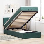 vidaXL Cadre de lit ottoman avec matelas vert foncé 80x200 cm velours