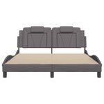 vidaXL Cadre de lit avec LED sans matelas gris 160x200 cm