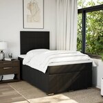 vidaXL Sommier à lattes de lit avec matelas Noir 120x200 cm Tissu