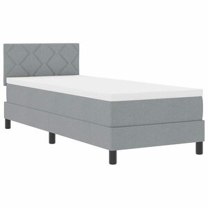 vidaXL Lit à ressorts avec matelas Gris clair 80 x 200 cm tissu
