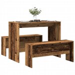 vidaXL Ensemble table à manger et bancs 3 Pièces bois d'ingénierie
